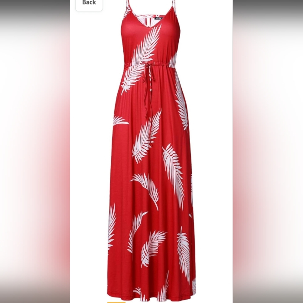 Huskary Tropical Nepal Spaghetti Strings V-Neck Dress